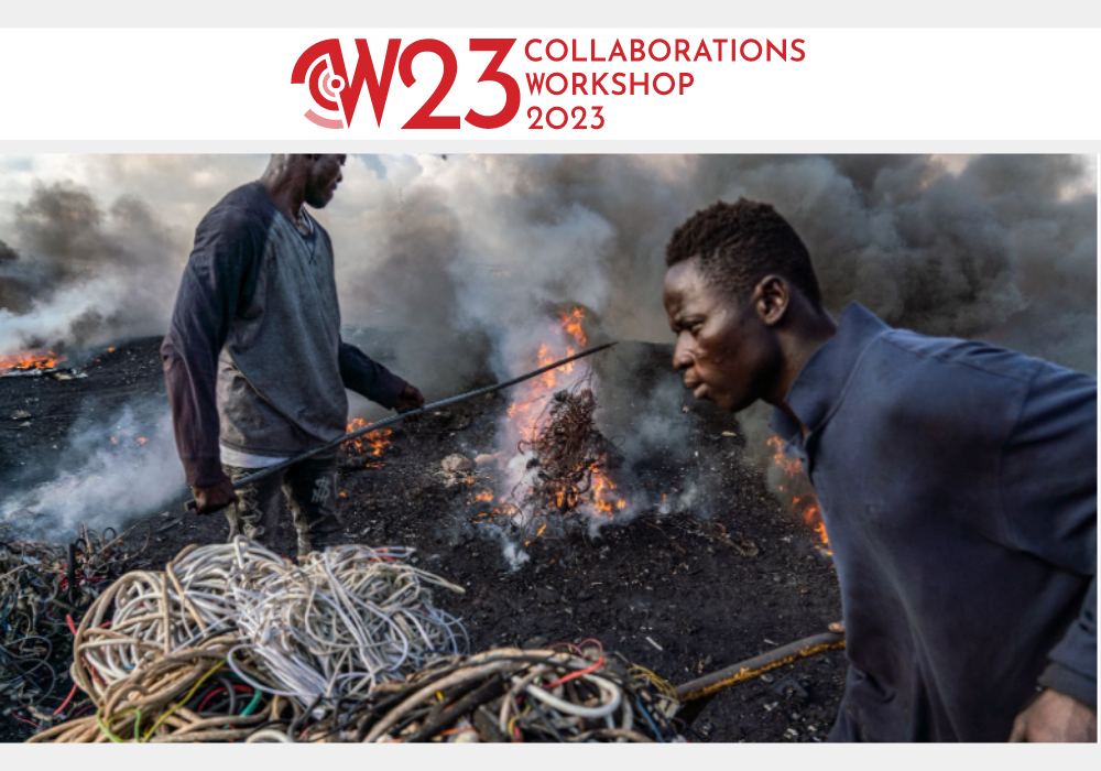 Two men scavenging for wires