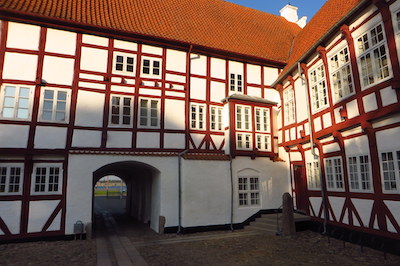 Red and black building