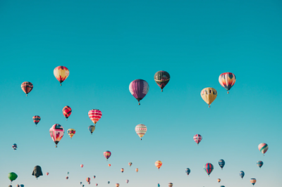 Hot air balloons in the sky