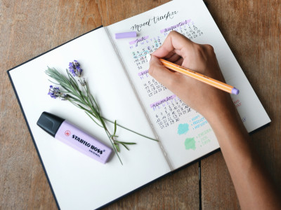 Handwriting in a journal
