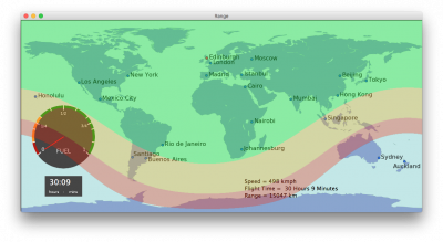 map of how far the plane got