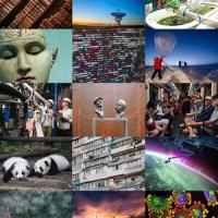 Collage of images of different research